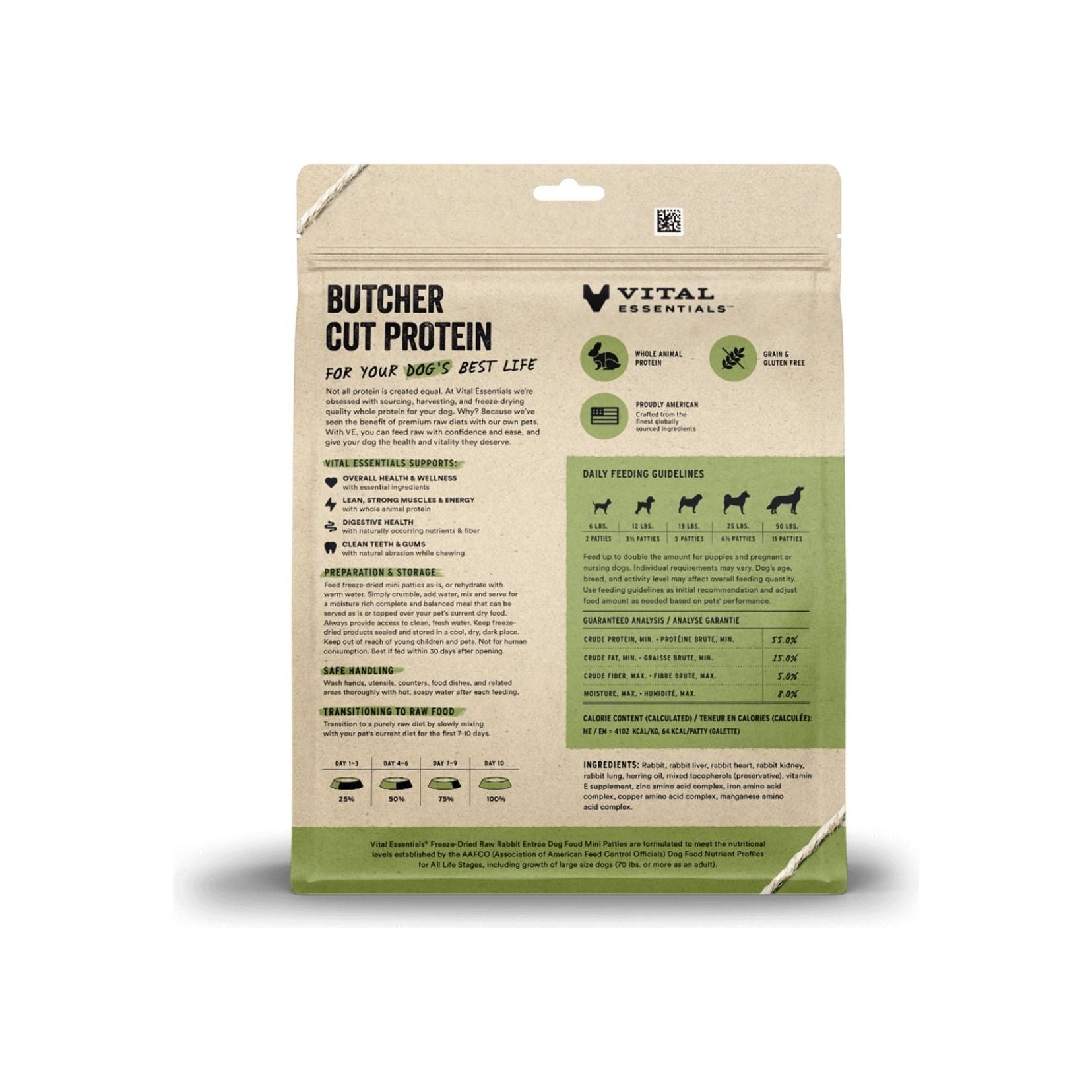 Vital Essentials Freeze Dried Raw Dog Food, Rabbit Mini Patties Entree, 14 oz - Premium Dog Snacks from Vital Essentials - Just $39.99! Shop now at Sweet Deals PDX