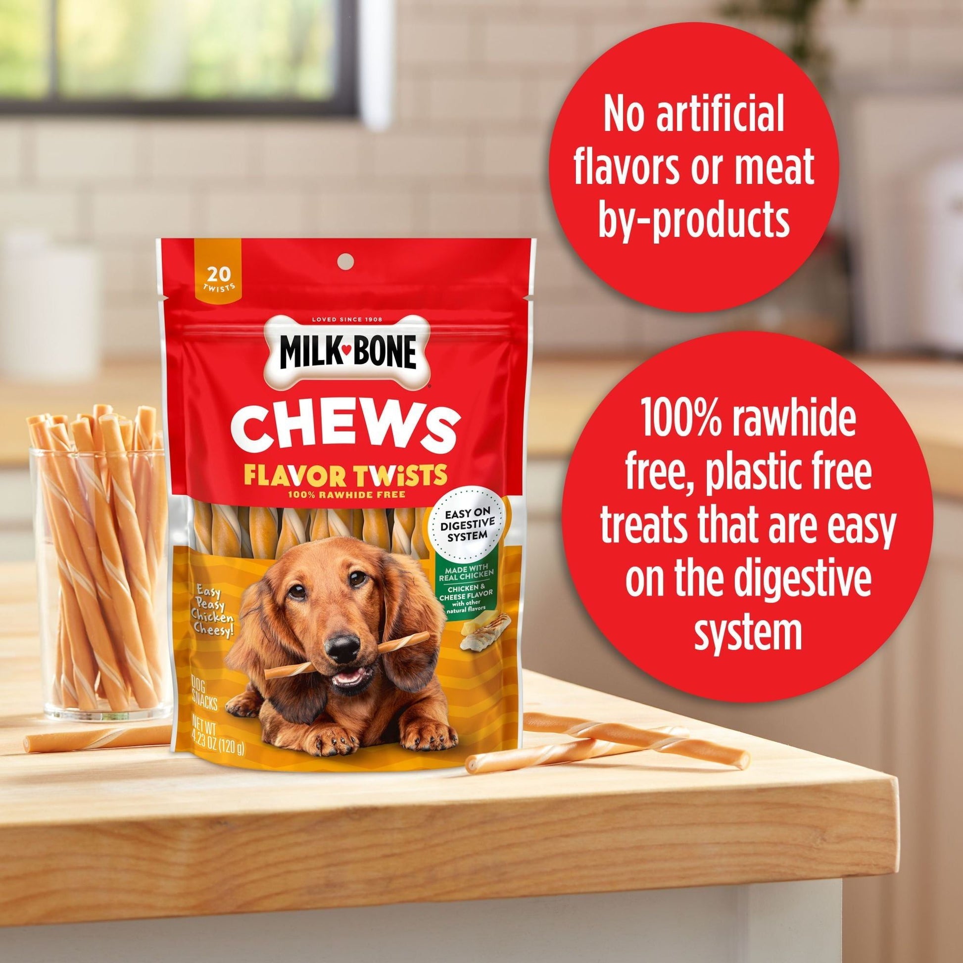 Milk-Bone Easy Peasy Chicken Cheesy Flavor Twists, Rawhide Free Dog Chews, Bag of 20 - Premium Dog Snacks from Milk-Bone - Just $13.49! Shop now at Sweet Deals PDX