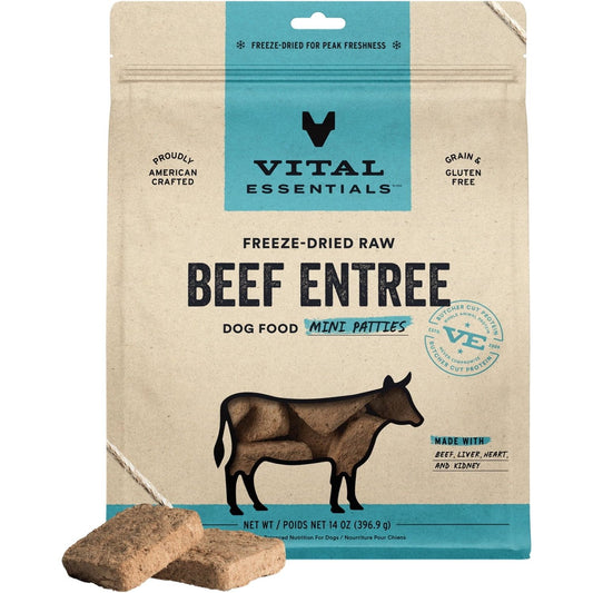 Vital Essentials Freeze Dried Raw Dog Food, Beef Mini Patties Entree, 14 oz - Premium Dog Snacks from Vital Essentials - Just $35.99! Shop now at Sweet Deals PDX