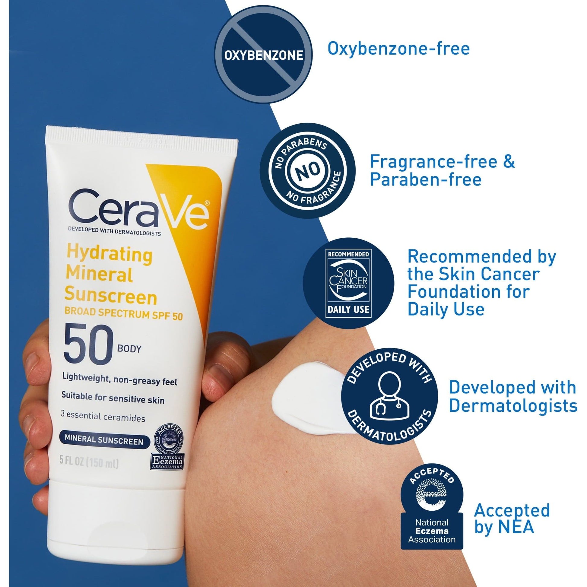 CeraVe Hydrating Body Mineral Sunscreen Lotion SPF 50, 5 fl oz - Premium Sunscreen from CeraVe - Just $13.99! Shop now at Sweet Deals PDX