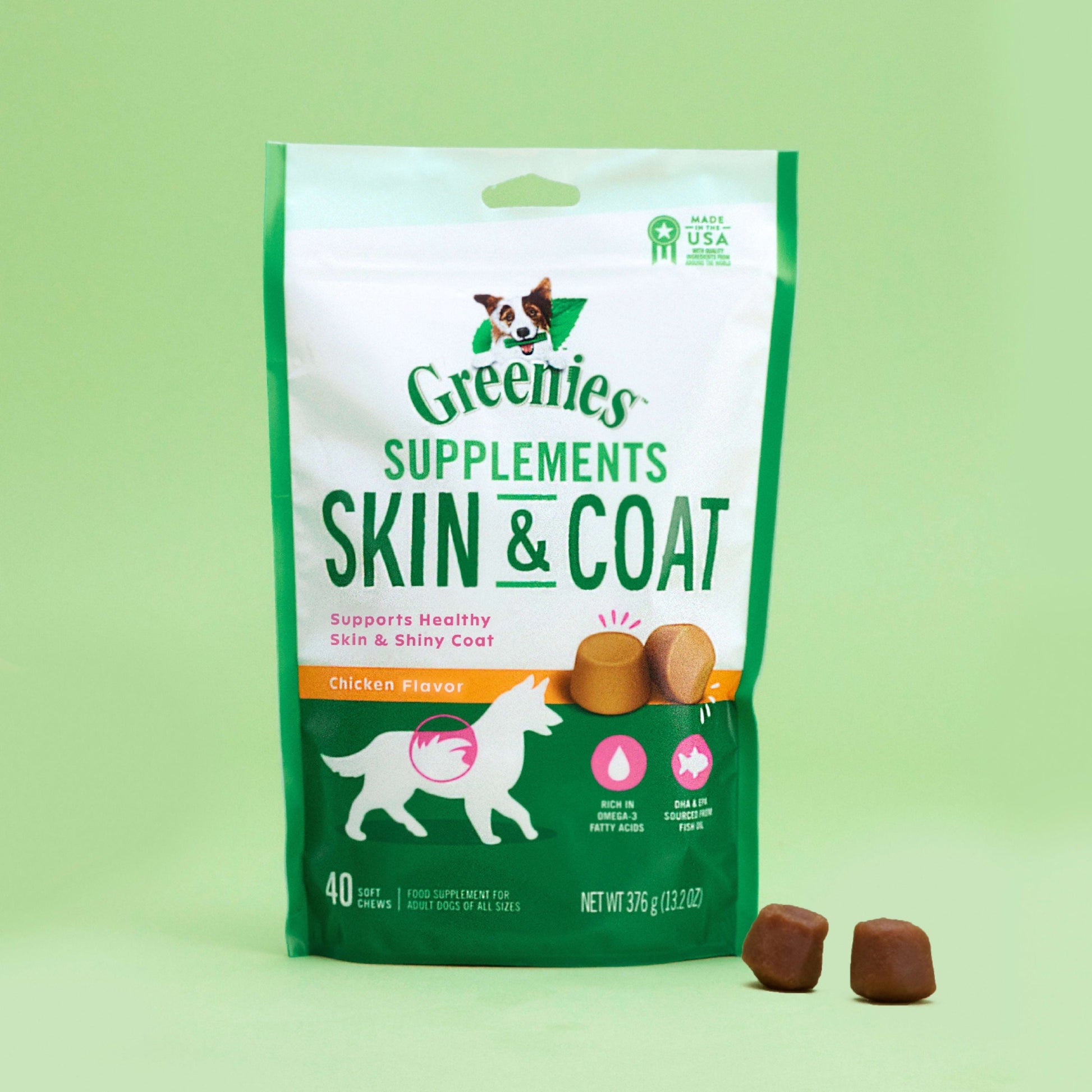 Greenies Skin & Coat Supplements, 40 ct - Premium Pet Snacks from GREENIES - Just $15.18! Shop now at Sweet Deals PDX